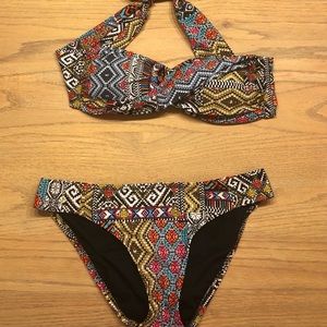Mossimo Target multi color print bikini sz M